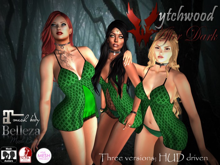 W-AD Panel Mini Dress Green Boxed