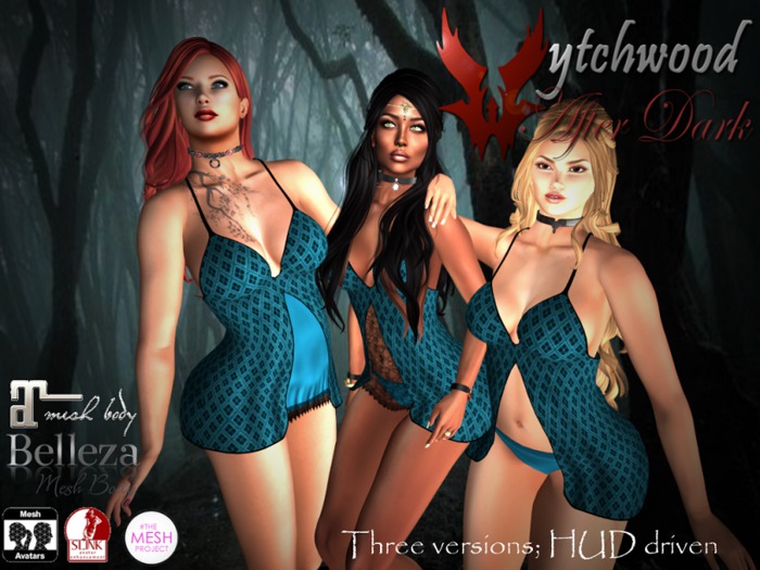 W-AD Panel Mini Dress Teal Boxed