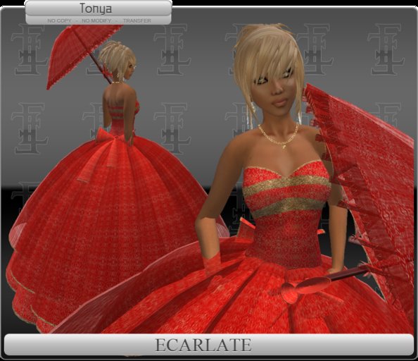 Ecarlate - Dress More Red / Robe Ample  Rouge - Tonya
