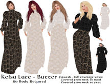 *MM* Kelsa Long Dresses - Lace Butter