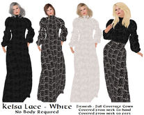 *MM* Kelsa Long Dresses - Lace White