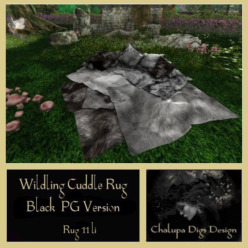 Wildling Cuddle Rug Black- PG Version