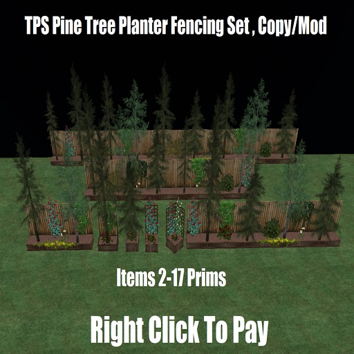 TPS ~ Pine Tree Planter Fence Set C/M