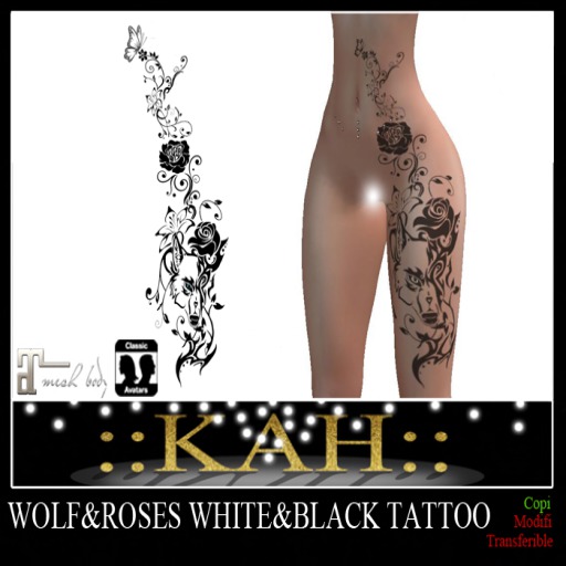 ::KAH:: Wolf&Roses tattoo [Boxed]