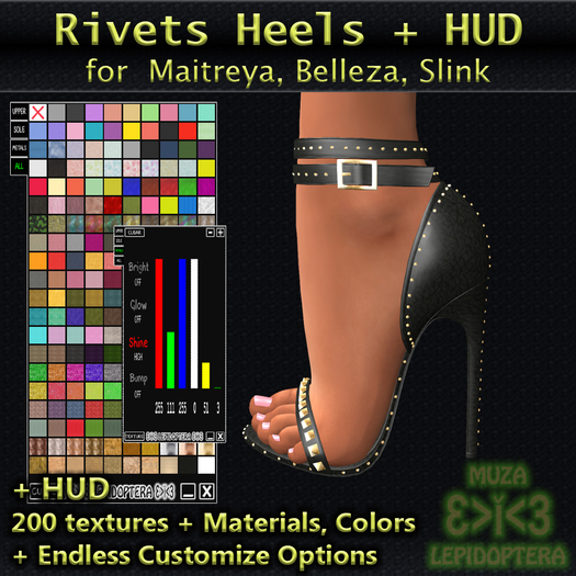 demo}>i<{ MUZA Rivets Heels + HUD