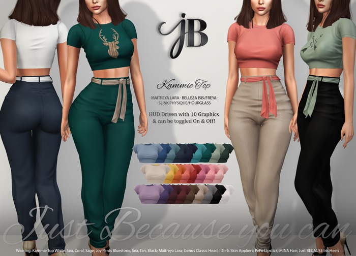 *Just BECAUSE* Kammie Top - FatPack - Maitreya, Belleza, Slink