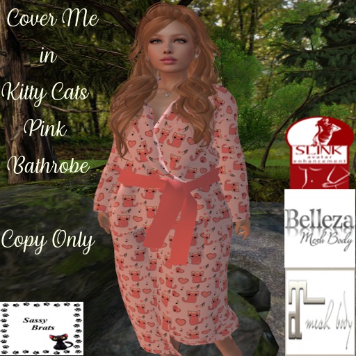 *SB* Cover Me In Kitty Cats Pink Bathrobe