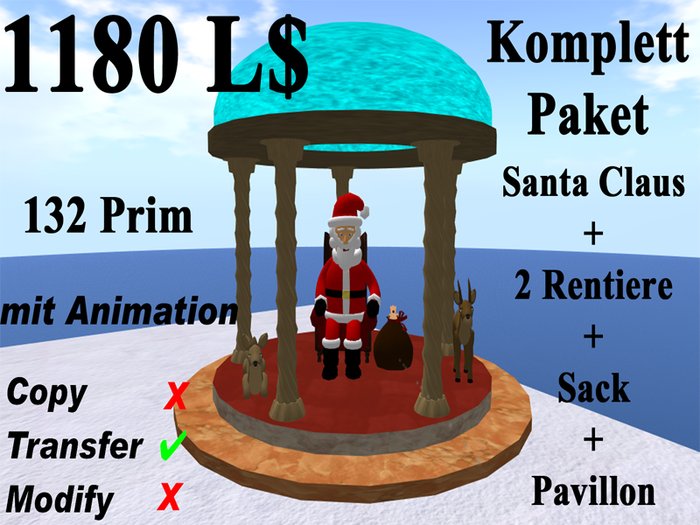 Pavilion mit Santa Claus und Rentieren
