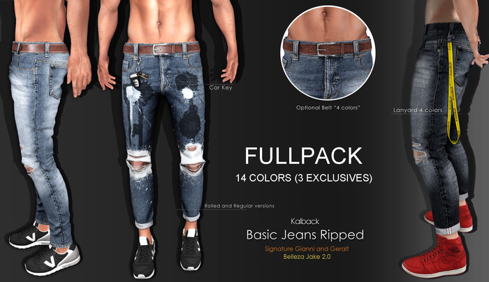 <kalback> Basic Jeans Ripped FULLPACK