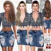 TIED SHIRT AND RIPPED SKIRT,4 SKINS,ALL BODIES