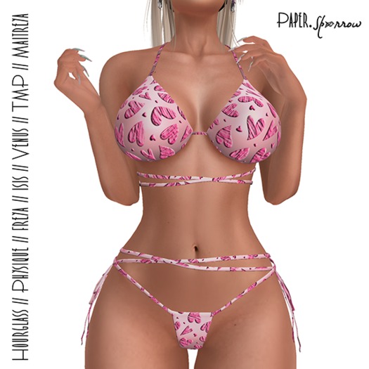 Paper.Sparrow Knot Bikini Hearts