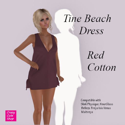 Tine Beach Dress Red Cotton