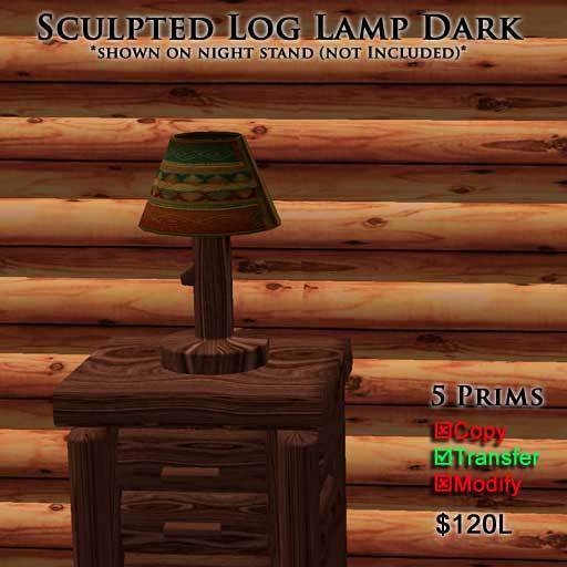 Sculpted Log Lamp Dark