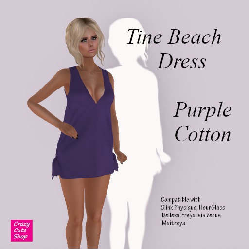 Tine Beach Dress Purple Cotton