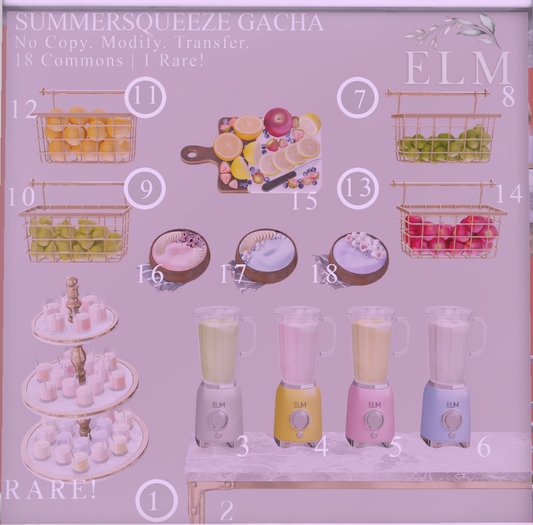 Elm. Summer Squeeze Gacha - Smoothie Samples - RARE