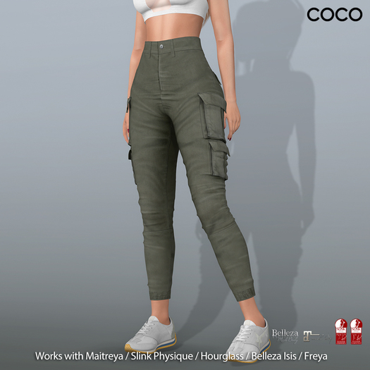 *COCO*_HighWaistCargoPants_DarkOlive