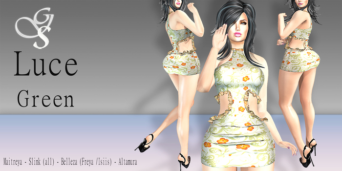 !GS- LUCE DRESS MESH FLOWER