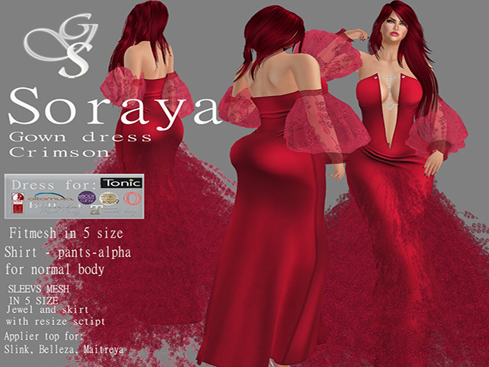 ! GS - SORAYA GOWN DRESS CRIMSON