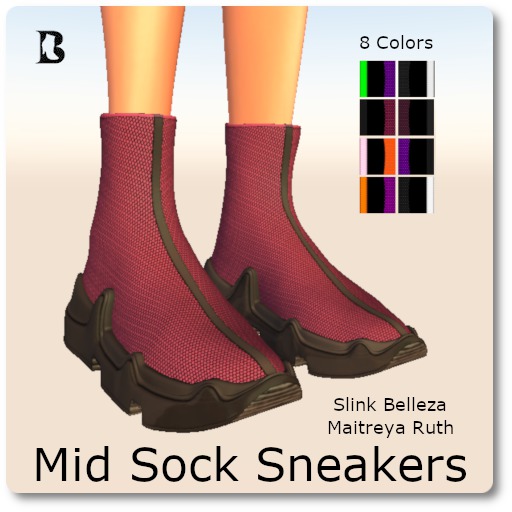 Blackburns Mid Sock Sneakers 10 Color M R S B