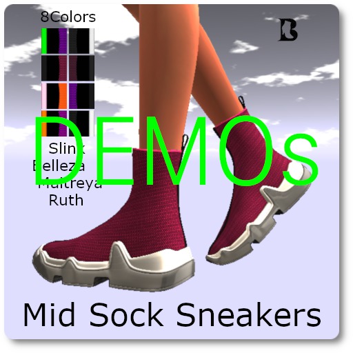 Blackburns Mid Sock Sneakers 10 Color M R S B DEMO