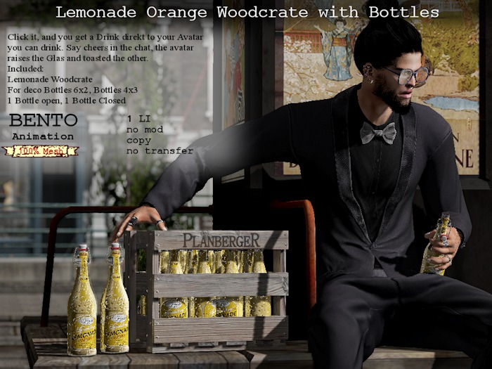 No59 Lemonade Woodcrate & Bottles Orange