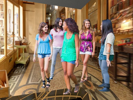 Five Girls  Strolling - cutout