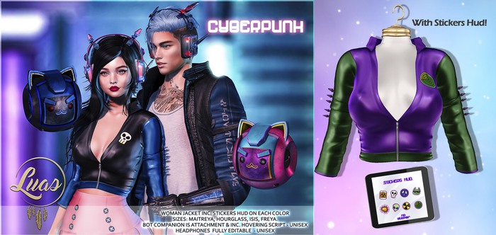 Luas CyberPunk Woman Jacket Purple