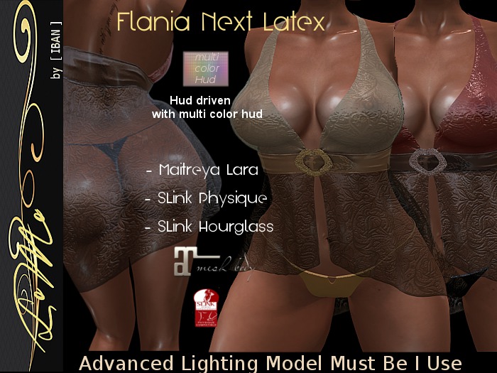 [ IBAN ] //151 MESH LINGERIE FLANIA NEXT LATEX CHAIN wHUD MAITREYA SLINK