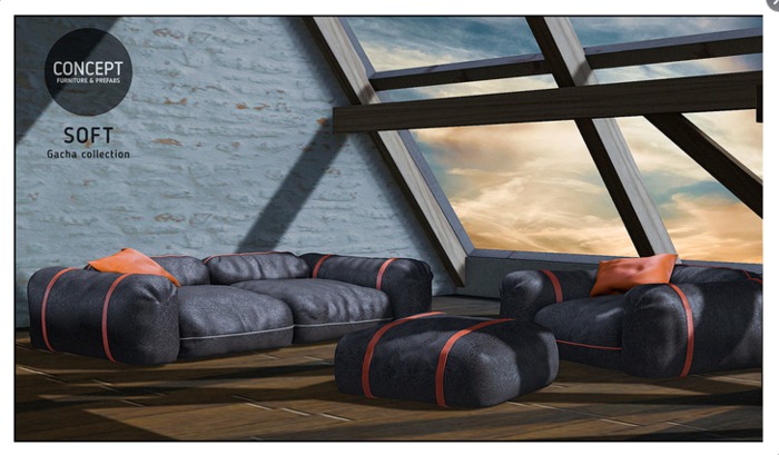 Concept} *05.Beig Soft Pouf    