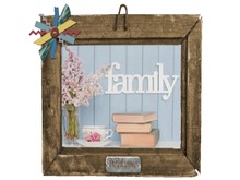 WESTERN NATIVE AMERICAN ART DECOR Old Wood Family Welcome Framed Farm Country Hang Picture 3D Wall Decal Style 1prim C/M