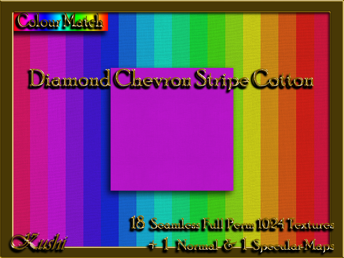 !Kushi! DiamondChevronStripeCOTTON Textures -WearToUnpack