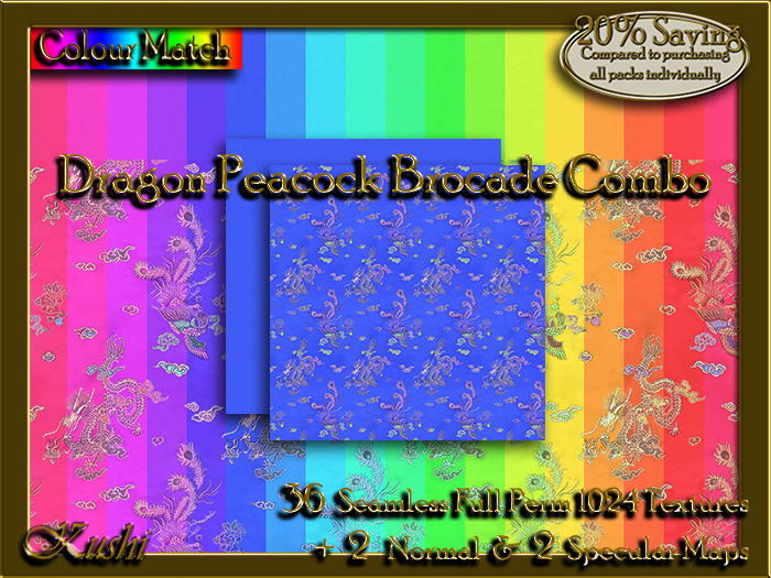 !Kushi! DragonPeacockBrocadeCOMBO Textures -WearToUnpack