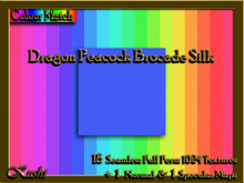 Dragon Peacock Brocade Silk Solids Textures
