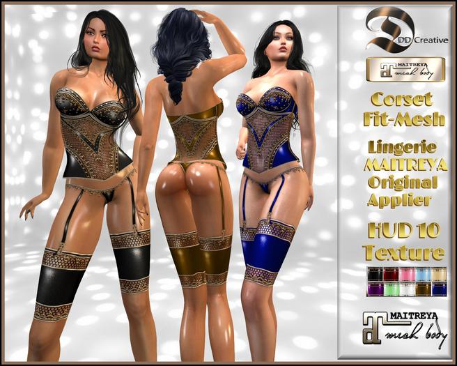 ☾ⅅⅅ☽ MAITREYA Corset Fitted Mesh - Lingerie Applier