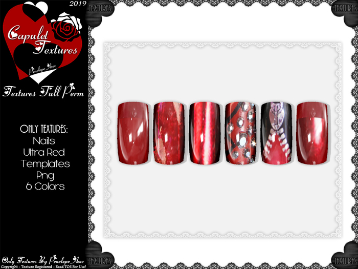 *Capulet Textures_Q_Nails Ultra Red Templates