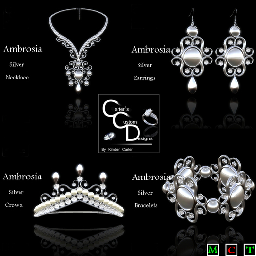 CCD - Ambrosia Formal Reflective Diamond Necklace Silver with crown