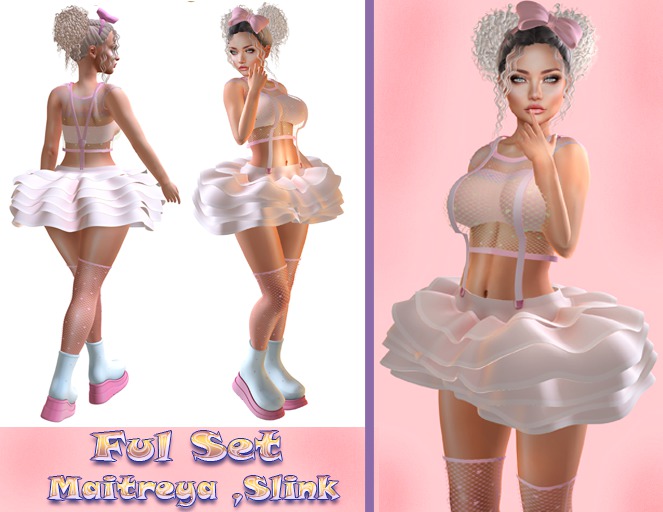 InStyle -Ful Set v2 - Pink- (Maitreya ,Slink)+Hairband with Bow GIFT-Sale up to 20 .06. 