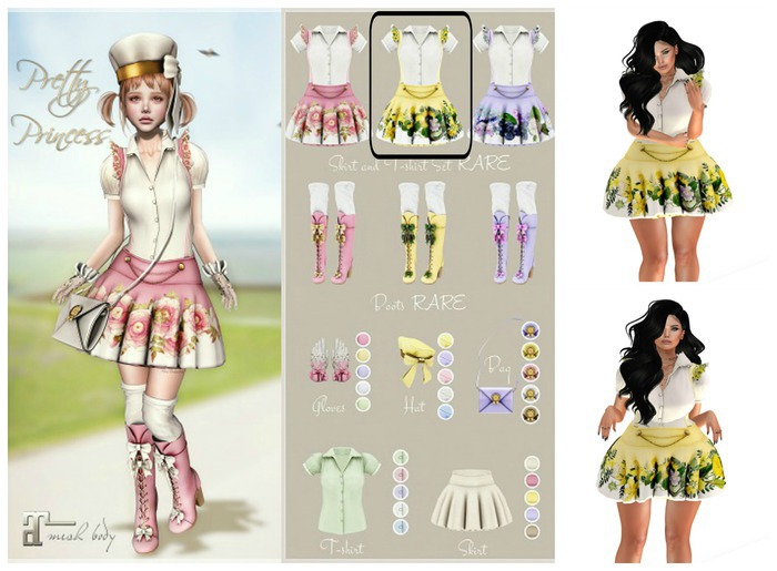 Belle Epoque { Pretty Princess } Set Yellow (BOX) RARE