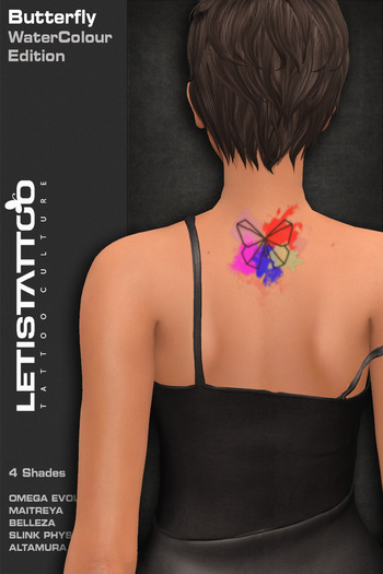 Letis Tattoo :: WaterColour : Butterfly :: B19007 :: Wear