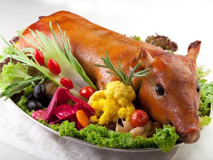 Half Cooked Roasted Hog