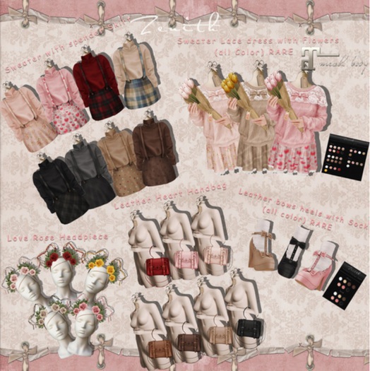 =Zenith=Sweater Lace dress with Flowers (all Color) Lara - RARE