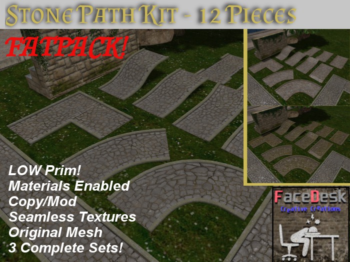 FaceDesk - FATPACK Stone Path Kit - UNPACK HUD (add me)