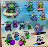 4.Yokai - Dragon summer - Swimming Dragon (blue)