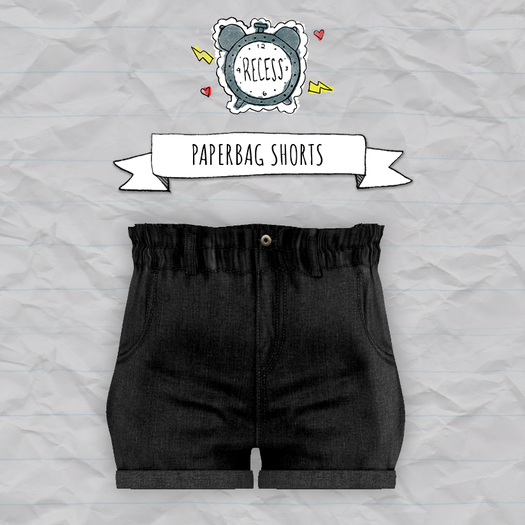 .{Recess}. - Paperbag Shorts [black]