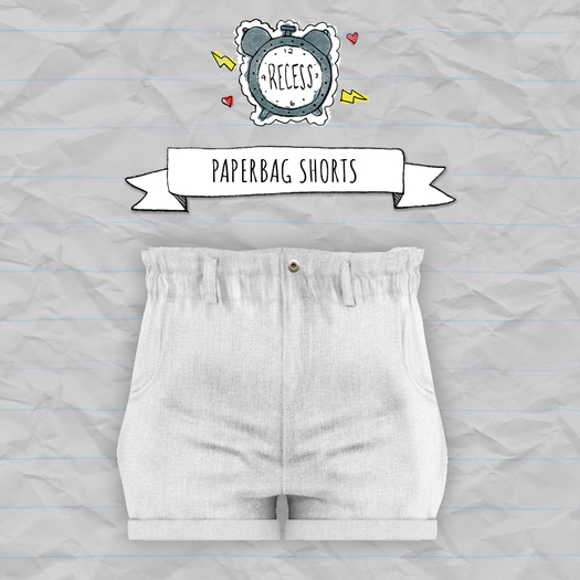 .{Recess}. - Paperbag Shorts [white]