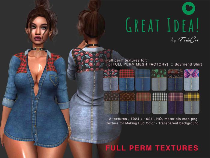 :::GREAT IDEA:::FP Mesh Factory - Boyfriend Shirt - Ombre