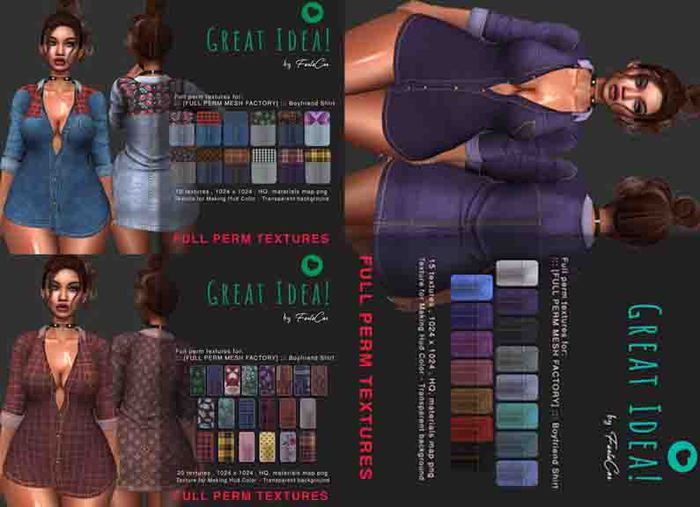 :::GREAT IDEA:::FP Mesh Factory - Boyfriend Shirt - FULL PACK