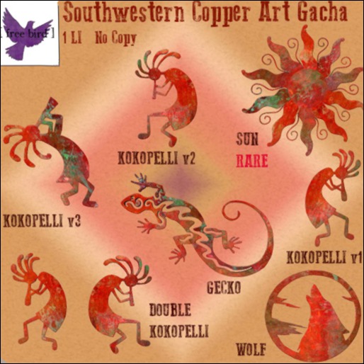 [ free bird ] Southwestern Copper Art - Kokopelli v3 