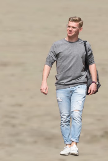 Man strolling cutout alpha