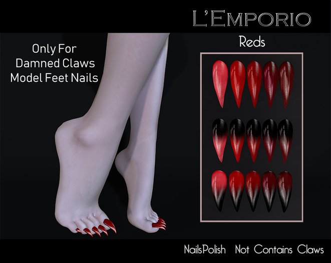 L'Emporio -Nail Polish-REDS-For Damned Claws FEET.